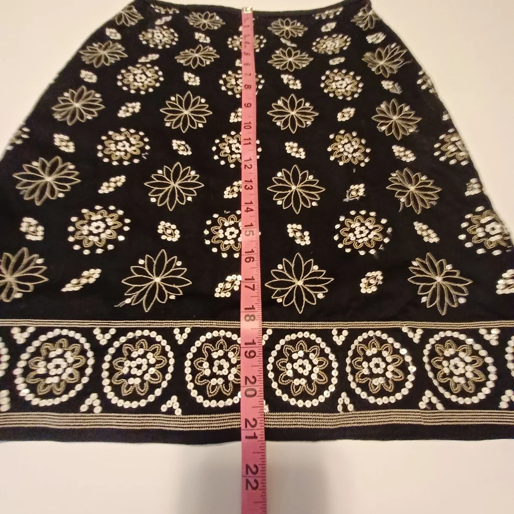 Sigrid Olsen Embroidered Sequined Straight Skirt Women's Size 2